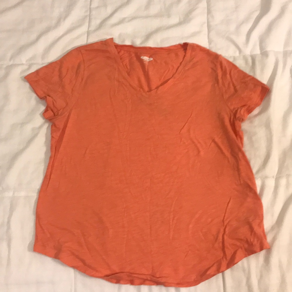 Old Navy L Coral V-Neck T-Shirt